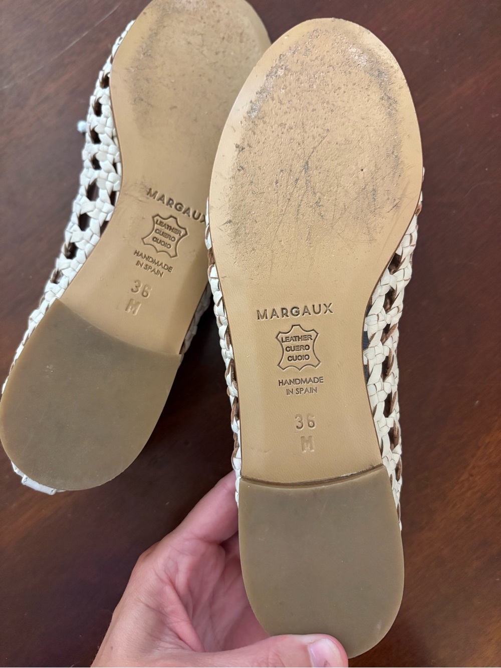 Margaux Cream Woven Bow Ballet Flats - Picture 3 of 4